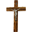Olive Wood Cross with Crucifix (10"h)