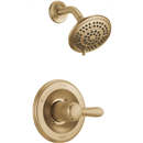Delta Lahara 14 Series Single-Function Shower Trim Kit with 5-Spray Touch Clean Shower Head, Champagne Bronze T14238-CZ (Valve Not Included)
