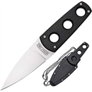 Cold Steel Secret Edge Durable Lightweight Japanese AUS8A Steel Drop Point 3.5" Fixed Blade Tactical Outdoor Hunting Concealed Carry Neck Knife, Griv-Ex Handle, Secure-Ex Sheath