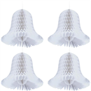 Amscan 29221.08 Party Decorations, Small Bridal Honeycomb Bells, Party Supplies, White, 5", 4 Count