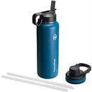 ThermoFlask 40 oz Double Wall Vacuum Insulated Stainless Steel Water Bottle - Reusable with Leakproof Chug & Straw Lids - Keeps Drinks Cold 24 hr/Hot 12 hr - Easy Maintenance - Gym/On-the-Go, Cobalt