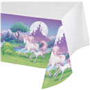 Creative Converting 725603 Unicorn Fantasy Border Print Plastic Table Cover, 54" x 102", Multicolor, 1ct