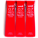 Uni Mechanical Pencil Lead Nano Dia Color 0.7mm, Red (U07202NDC.15), 20 Leads 3 Pack/Total 60 Leads (Japan Import) [Komainu-Dou Original Package]