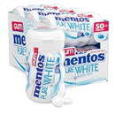 Mentos Pure White Sugar Free Gum, Sweet Mint, 50 Piece Bottle (6 Pack)