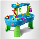 Step2 Rain Showers Splash Pond Water Table, Kids Water and Sand Activity Sensory Playset, Summer Outdoor Toys, 13 Piece Water Toy Accessories, For Toddlers 1.5+ Years Old, Blue & Green