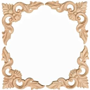 MUXSAM 4Pcs Wood Carved Appliques Onlays, Unpainted Little Wooden Corners Flower Carvings Decals for Mirrors Cabinets Walls Doors Chests Dressers Night Stand DIY Artwork Project, 15x15cm/5.9"x5.9"