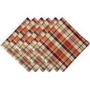 DII Oversized 20x20 Cotton Napkin, Pack of 6, Pumpkin Spice Plaid - Perfect for Fall, Farmhouse Décor, Thanksgiving or Everyday Use