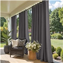 NICETOWN Outdoor Curtains Waterproof for Patio - Thermal Insulated Privacy Protect Panel Blackout Drapes Grommet at top and Bottom Shade Drapes for Porch (Grey, 52" W x 84" L, 1 Pc)