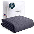 YnM 15lbs Weighted Blanket for Adults, Heavy Bed Throw Blanket with Cooling Glass Beads for All Season Use, Ideal for ~140lbs (48x72 Inches, Twin/Full, Dark Grey)