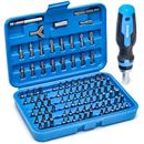 NEIKO 10082A Security Bit Set and Ratcheting Screwdriver | 101 Piece Set | Chrome Vanadium Steel | Screwdriver Bit Set Phillips, Tamperproof Torx Bits, & Flat | 1/4" Hex Shank Magnetic Bit Holder