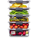 Rubbermaid Brilliance Tritan Plastic Food Storage Containers BPA Free Airtight Lids Ideal for Lunch Meal Prep & Leftovers Set of 5 (3.2 Cup)