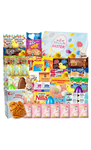 Easter Gift Basket (82 Count) Care Package with Treats Snacks Cookies Candy Gift Box for Friends, Family