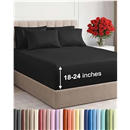 Extra Deep Cal King Sheet Set - 6 Piece Breathable & Cooling Sheets - Hotel Luxury Bed Sheets Set - Easy & Secure Fit - Soft, Wrinkle Free & Comfy Sheets Set - Black Sheet Set with Extra Deep Pockets