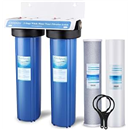 Geekpure 2 Stage Whole House Water Filter System with 20 Inch Blue Housing - 4.5"x 20" PP + Carbon