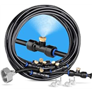 Misting Cooling System, 26FT (8M) Misting Line + 7 Brass Mist Nozzles + Brass Adapter(3/4") Outdoor Mister for Patio Backyard Garden Greenhouse