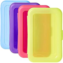 Amazon Basics Plastic Pencil Box, Pack of 4, Multi, Solid