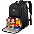 MATEIN Lunch Backpack for Men, 17 Inch Insulated Cooler Backpack Lunch Box Backpack, Water Resistant Computer Daypack College Laptop Backpack for Travel Picnic Work, Black