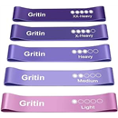 Gritin Resistance Bands, Set of 5 Skin-Friendly Resistance Exercise Band