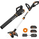 WORX 20V 12" Cordless String Trimmer & 360 CFM Leaf Blower Combo, 2 Batteries & Charger Included, WG928