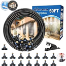 Misters for Outside Patio, 50FT|15M Outdoor Water Misting Cooling System. | Backyard Mist Kit for Garden Greenhouse Fan Deck Umbrella Canopy Pool Porch, Trampoline Sprinkler Park,BBQ Party Accessories