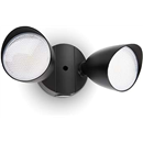 LUTEC 6222B-D2D 3500 Lumen 32 Watt Dusk to Dawn Dual-Head Flood Light Outdoor Waterproof Exterior Security Floodlight Light, Full Metal Design for Patio, Garden, Yard-Black
