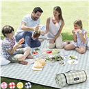 ZAZE Extra Large Picnic Outdoor Blanket, 80''x80'' Waterproof Foldable Blankets Gingham Picnic Mat for Beach, Camping Grass Lawn Park Accessories Cute Couple Gifts Ideas Wedding Registry(Green White)