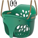 Dolibest Heavy Duty High Back Full Bucket Swing Seat with Locking Carabiners and Adjustable Rope, Cute Elephant Shape Design, 600LB Weight Limit (Bucket Swing, Green)