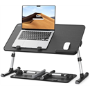 SAIJI Height & Angle Adjustable Laptop Stand for Bed, Lap Desk Bed Tray Table, Light Weight Foldable Portable Laptop Table for Couch Sofa Chair Floor Desk for Adults, Kids (52*30cm Black)