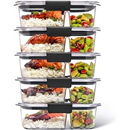 Rubbermaid Brilliance Meal Prep Containers, 2-Compartment Food Storage Containers, 2.85 Cup, 5-Pack, BPA-Free, Clear/Grey