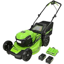Greenworks 48V (24V x 2) 20" Brushless Cordless Self-Propelled Lawn Mower, (2) 5.0Ah USB Batteries (USB Hub) and Dual Port Rapid Charger Included