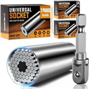 Universal Socket Tools Gifts for Men Dad Him Husband Teen Boys Adults Women | 2 Pack Grip Socket Set with Power Drill Adapter Cool Stuff Gadget Ideas, Stocking Stuffers for Men Gifts for Grandpa Step Dad