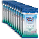 Clorox On-The-Go Disinfecting Wipes, Fresh Meadow, 15 Count, Multi-Pack of 12 Sachets