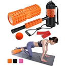 Exercise Roller Foam for Back Pain Relief: 6-in-1 Set with Hollow Core Foam Roller, Muscle Stick, Ball, Resistance Bands + Free Storage Bag