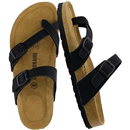 CUSHIONAIRE Luna Cork Footbed Sandals Adjustable Straps