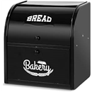 Stainless Steel Bread Box, Double Layer Roll Top Bread Boxes, Large Capacity Food Storage Container for Kitchen Counter, Metal Bread Bin Holder for Countertop 11.8" x 9.6" x 12.8" (Black)