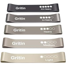 Gritin Resistance Bands, Set of 5 Skin-Friendly Resistance Exercise Band