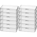 12 Pack Rectangular Clear Plastic Storage Containers Box with Hinged Lid for Beads and Other Small Craft Items (4.5 x 3.3 x 1.1 inch)