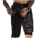 Mens 2 in 1 Running Training Shorts 7inch Quick Dry Workout Gym Shorts with Zipper Pockets
