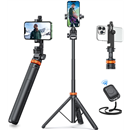 EUCOS 62" Phone Tripod, Tripod for iPhone & Selfie Stick with Remote, Extendable Cell Phone Stand & Ultimate Phone Holder, Solidest Phone Stand Compatible with iPhone/Android