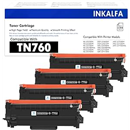 TN760 TN730 TN-760 TN 760 TN-730 DCP-L2550DW Toner Cartridge 4 Pack Black