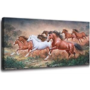 Yxbhhym Large Horse Wall Art Pictures Animal Canvas Prints Eight Running Horses Paintings Posters Horses Artwork for Wall Office Decor Living Room Home Decorations Framed Wall Art -20x40inches