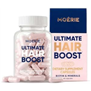Moerie Ultimate Hair Boost Supplements for Women & Men - Hair, Skin, Nails Vitamins with Biotin & Minerals for Hair Health - Thicker Hair - 60 Capsules