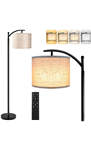 ROTTOGOON Floor Lamp for Living Room, 4 Color Temperature LED Floor Lamp with Remote Control & Foot Switch, LED Bulb Included, Modern Standing Lamp for Bedroom, Study Room, Office - Black