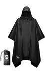 SaphiRose Hooded Rain Poncho Waterproof Raincoat Jacket for Men Women Adults