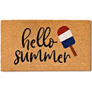 MAINEVENT Hello Summer Welcome Mat Popsicle Decor 30x17 Inch, Summer Outdoor Mat Rug Door Mats, Outdoor Rug Door for Patio | Non-Slip PVC Backing, No-bleed Stays Vibrant in Covered Outdoor Areas