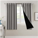 H.VERSAILTEX 100% Blackout Curtains 2 Panels with Black Liner Full Room Darkening Curtains Thermal Insulated Back Tab/Rod Pocket Window Drapes for Living Room, 42 x 63 Inch, Dove Grey