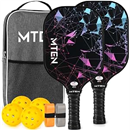 Pickleball Paddles Set of 2 or Single Paddle – USAPA Approved Fiberglass Surface Pickleball Rackets Set for Men & Women