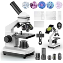 100X-2000X Microscopes for Kids Students Adults, Powerful Biological Microscopes for School Laboratory Home Education,with Microscope Slides Set, Phone Adapter