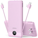 VEGER Portable Charger with Built in Cables&Wall Plug, 10000mAh Power Bank