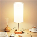 Bedside Table Lamp for Bedroom - Dimmable Touch, USB A+C, AC Outlet